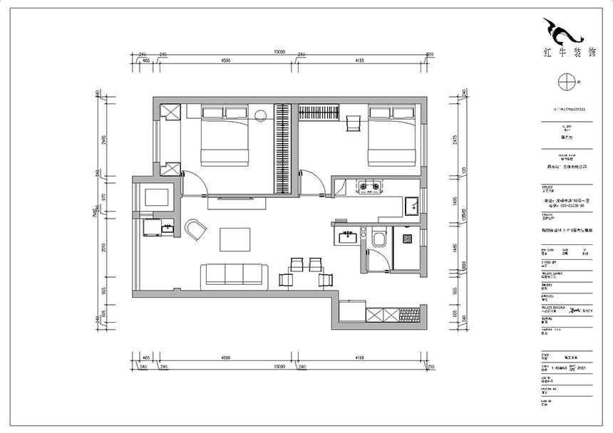 朱明琪_紫楊佳園24-3-910-87㎡-現代簡約風格_2室2廳1衛（新房裝修）_成品家￥120000_全包10萬00_02平面布置圖