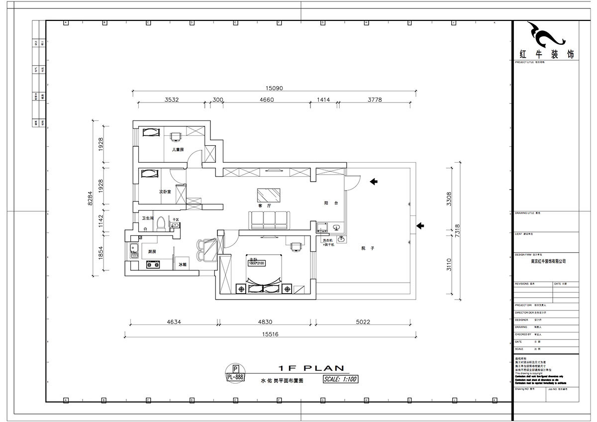 魏明花｜水佑崗22-2-103-80㎡-現代簡約風格｜3室2廳1衛｜二手房裝修｜成品家￥135494｜全包13
