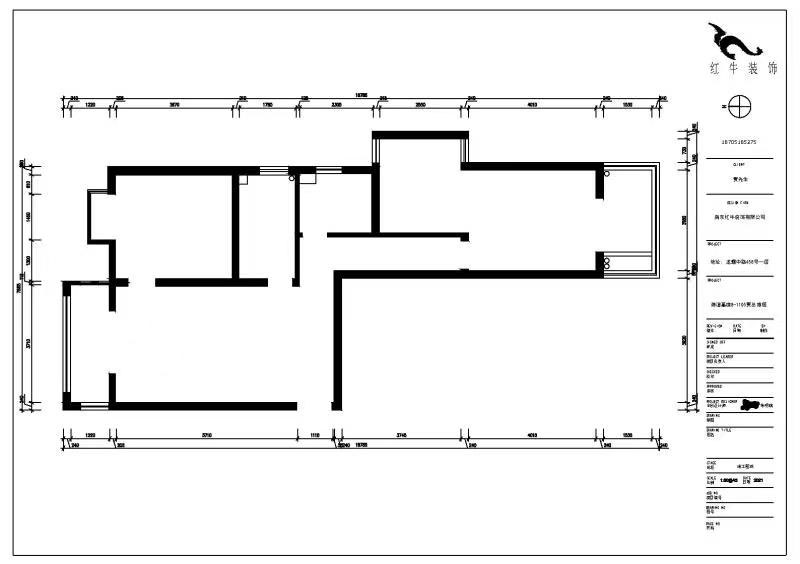 朱明琪｜御道嘉庭8-1105-109㎡-現代簡約風格｜3室2廳1衛｜新房裝修｜定制家￥155777｜全包15萬｜00_01原始結構圖