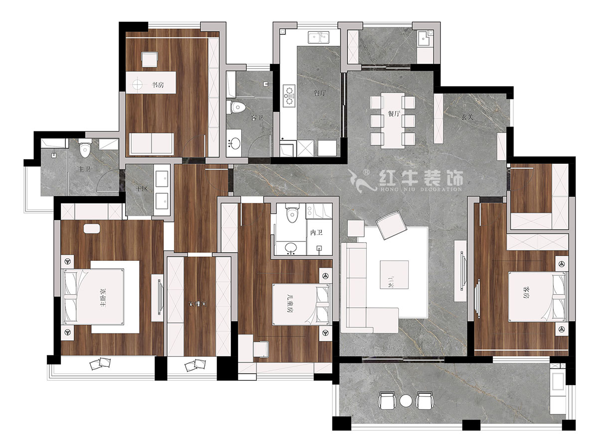 【實(shí)景案例】陸利民｜天瓏灣150-1603-240㎡-現(xiàn)代輕奢風(fēng)格｜4室2廳3衛(wèi)｜定制家￥338430｜全包40萬｜00_02彩平圖