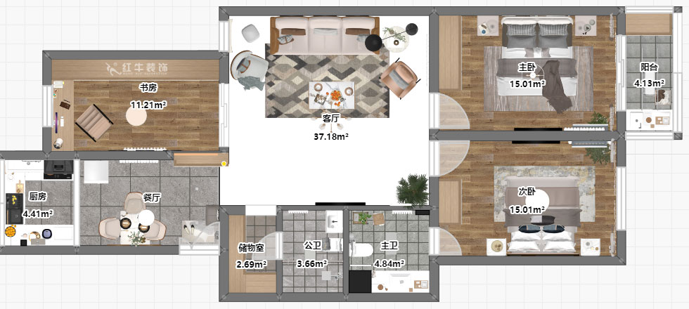 劉小勇｜黃埔花園12-503-120㎡-現代風格｜3室2廳2衛｜老房裝修｜定制家￥145000｜全包14
