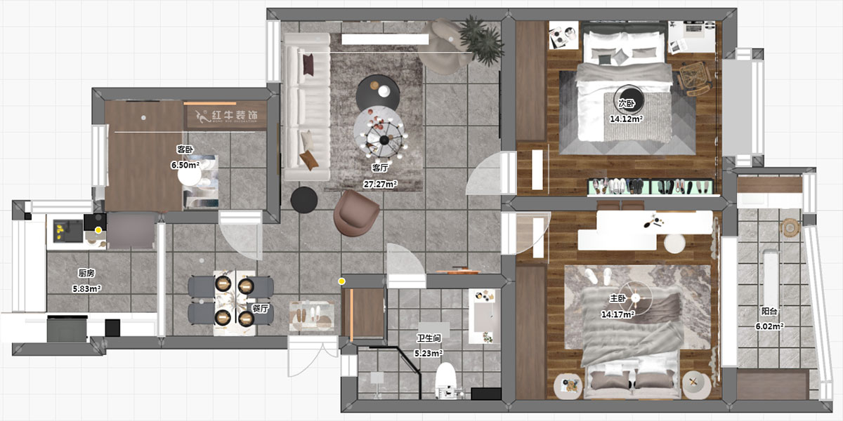 劉萍萍｜福潤雅居福潤園33-6-411-98㎡-簡約風格｜3室2廳1衛｜老房裝修｜定制家｜全包13