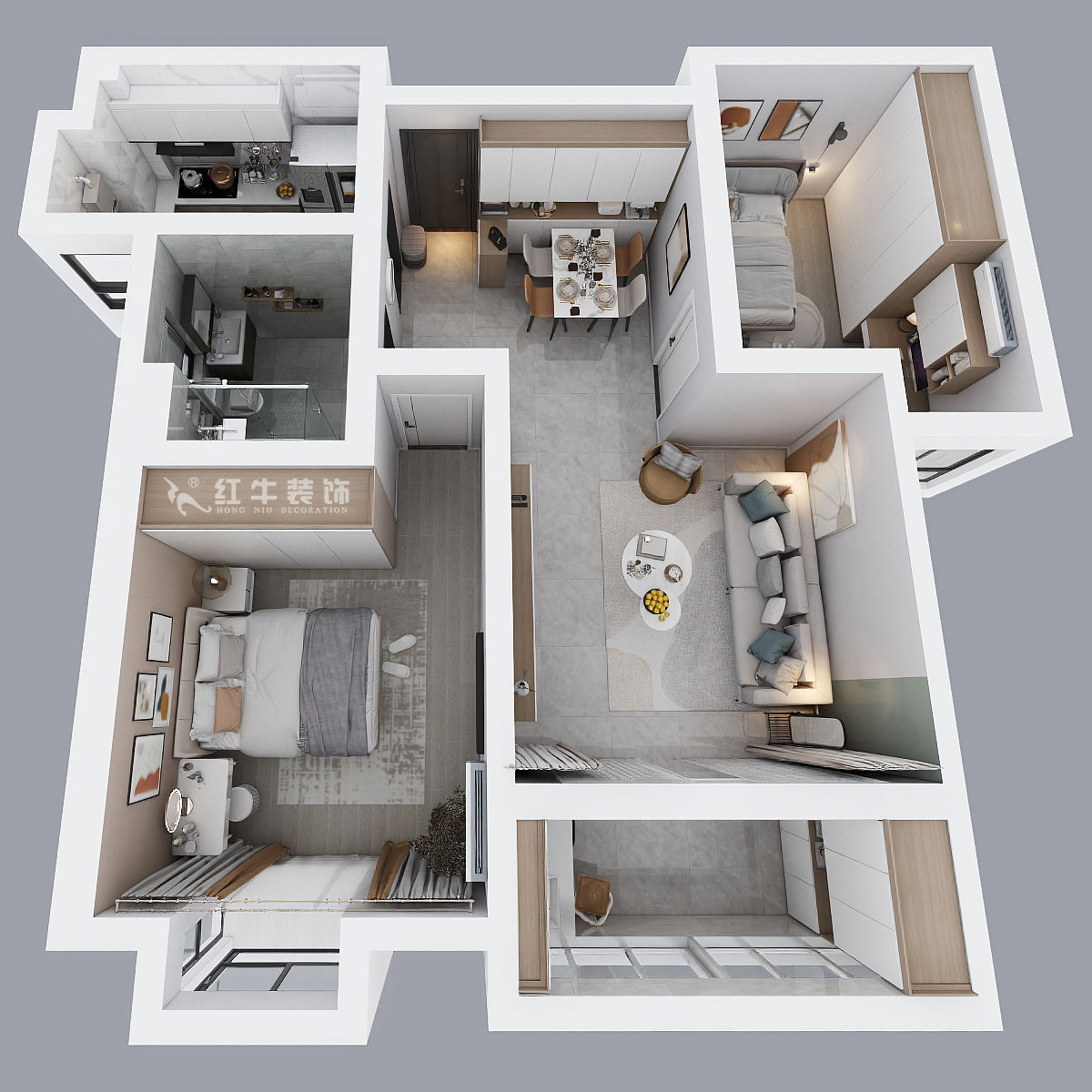劉萍萍｜錦華新城13-1-2002-82㎡-簡約風格｜2室2廳1衛｜老房裝修｜定制家｜全包11