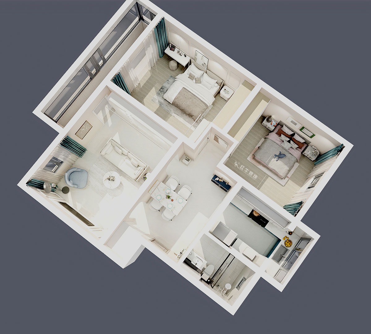 陸利民｜金寧新村6-502-98㎡-現代風格｜2室2廳1衛｜舊房改造裝修｜定制家｜全包12