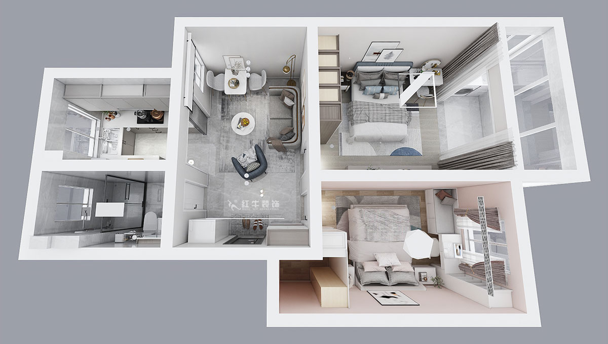 顧娟｜白馬山莊3-2-602-65㎡-現代風格｜2室1廳1衛｜舊房裝修｜定制家｜全包11