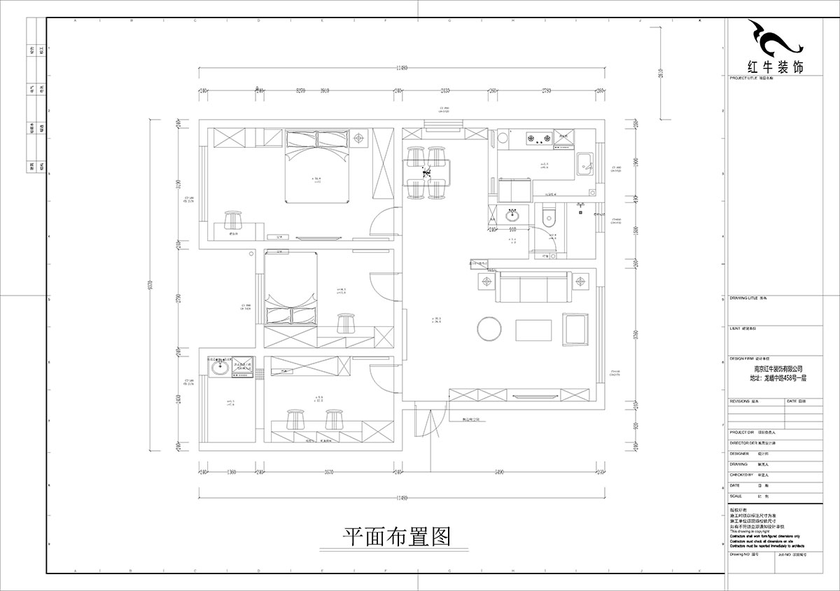 孟憲濤｜石門坎110號1-404-100㎡-現代簡約風格｜3室1廳1衛｜老房裝修｜定制家｜全包14萬｜00_02平面布置圖