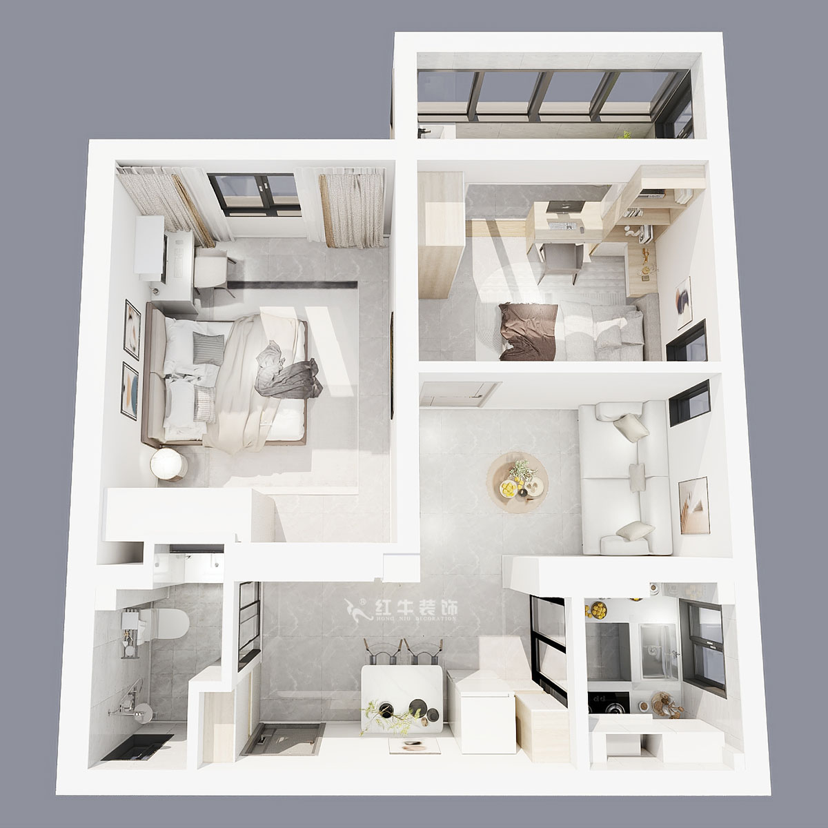 賈庭｜絨莊新村6-5-511-52㎡-現代風格｜2室1廳1廚1衛｜老房裝修｜定制家｜全包8