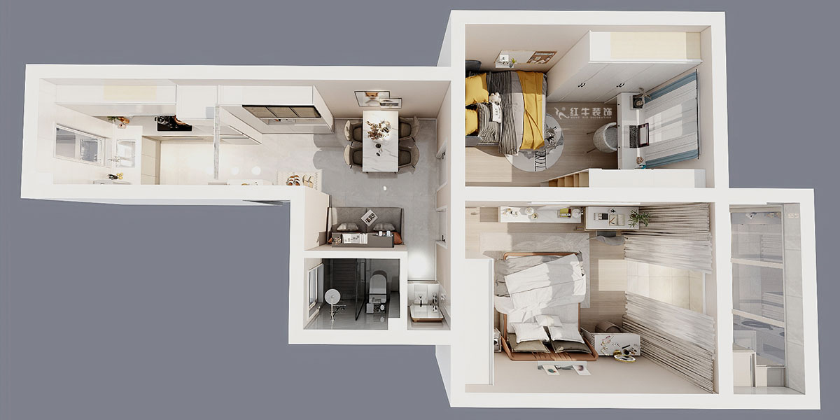 顧娟｜清涼山莊50號6-501-60㎡-現代風格｜2室2廳1衛｜舊房裝修｜定制家｜全包11