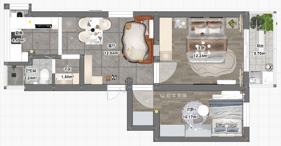 賈庭｜水西門大街133號1-201-52㎡-現代風格｜2室1廳1廚1衛｜老房裝修｜定制家｜全包8