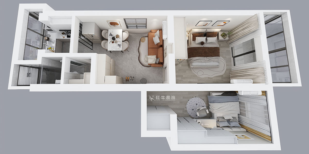 賈庭｜水西門大街133號1-201-52㎡-現代風格｜2室1廳1廚1衛｜老房裝修｜定制家｜全包8
