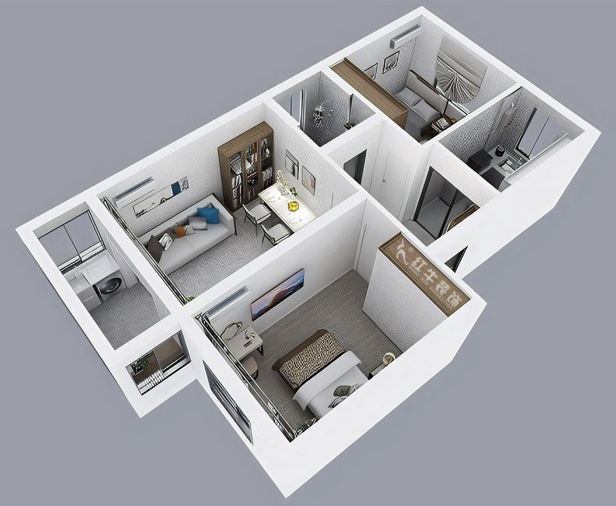 吳波｜馬臺街56號502-401-60㎡-現代風格｜2室2廳1衛｜老房裝修｜定制家｜全包9