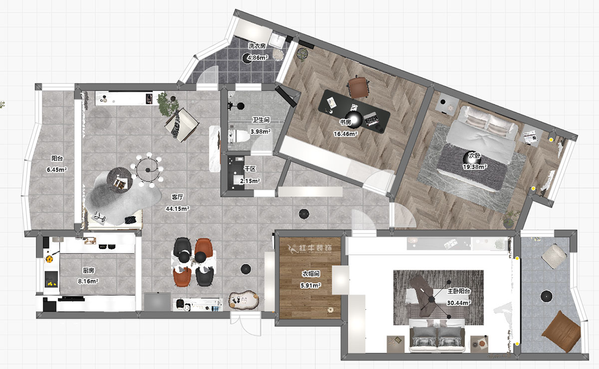 顧娟｜圣淘沙花城5-3-905-135㎡-現代風格｜3室2廳1衛｜老房裝修｜定制家｜全包19