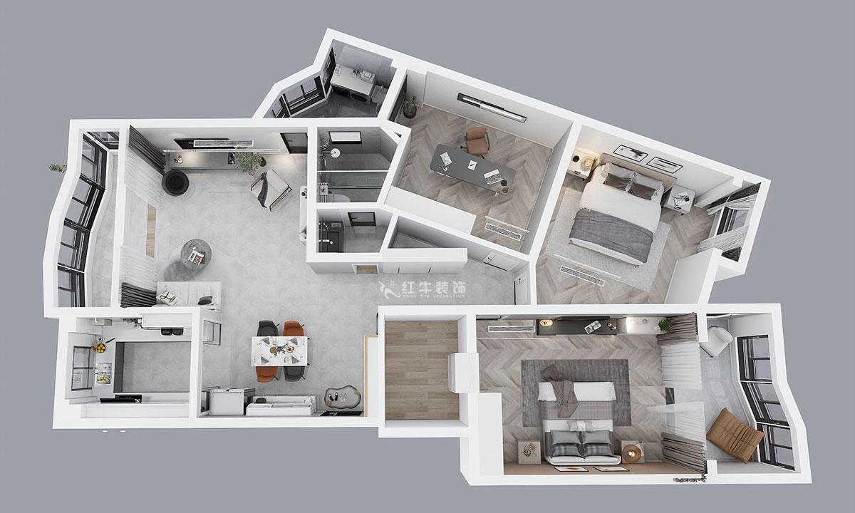 顧娟｜圣淘沙花城5-3-905-135㎡-現代風格｜3室2廳1衛｜老房裝修｜定制家｜全包19