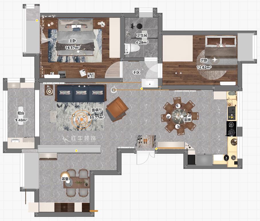 劉萍萍｜大發燕瀾灣1-1108-115㎡-新中式風格｜3室2廳1衛｜老房裝修｜定制家｜全包14