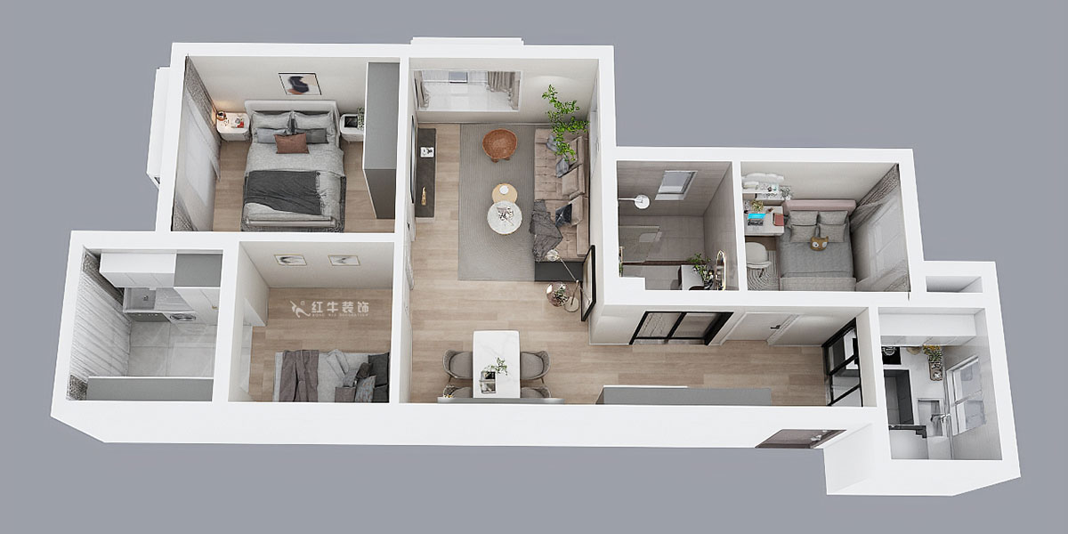 劉曉芳｜樂(lè)業(yè)西苑1-2306-86㎡-現(xiàn)代輕奢風(fēng)格｜3室2廳1衛(wèi)｜毛坯房裝修｜定制家｜全包9