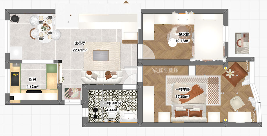 劉萍萍｜民佳園10-1-702-75+50㎡-奶油風｜3室2廳2衛｜老房裝修｜定制家｜全包20
