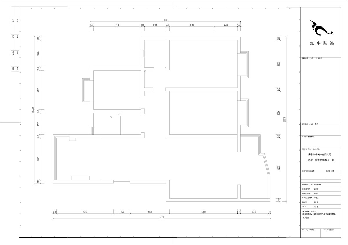 陸利民｜楓丹白露城市花園32-301-126㎡-現代簡約風格｜3室2廳2衛｜舊房裝修｜半包9萬｜00_01原始結構圖