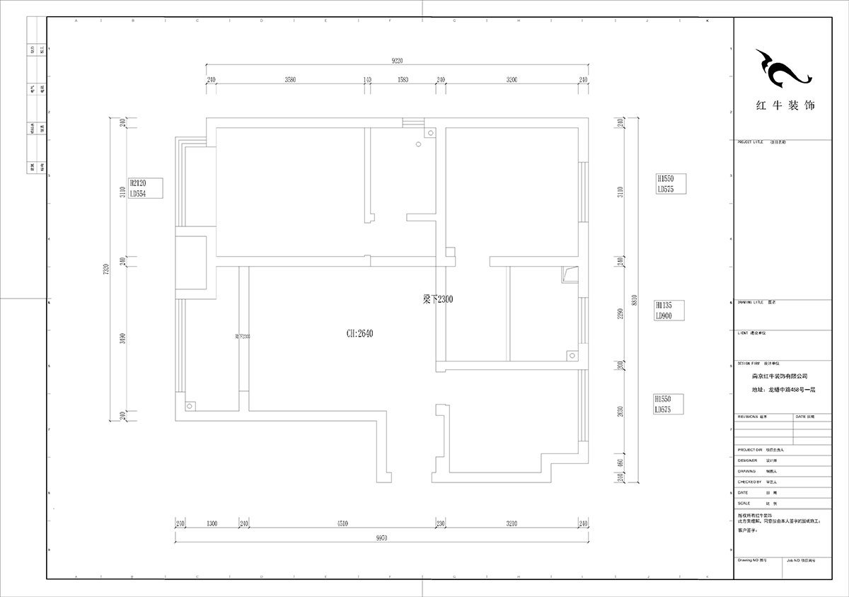 陸利民｜文墨花苑10-909-87㎡-現代風格｜3室2廳1衛｜舊房裝修｜定制家｜全包12萬｜00_01原始結構圖