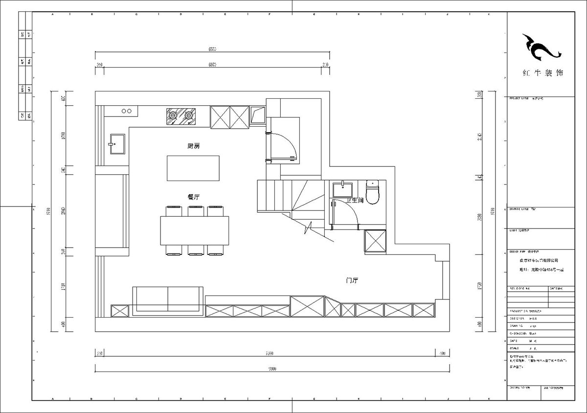 陸利民｜長發中心C棟302-100㎡-現代風格｜2室1廳2衛｜舊房裝修｜定制家｜全包12萬｜00_02一層平面布置圖