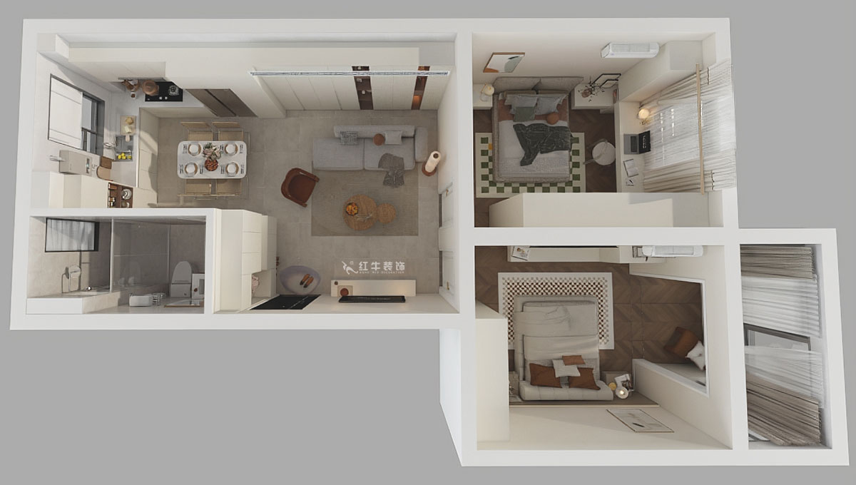 顧娟｜浦東路4號10-3-405-75㎡-現(xiàn)代簡約風(fēng)格｜2室2廳1衛(wèi)｜舊房裝修｜定制家｜全包12