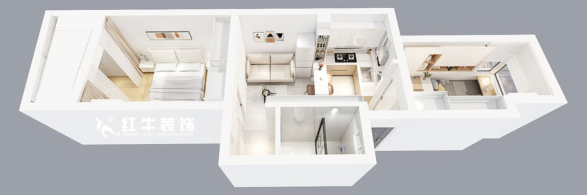 張智猿｜景明佳園拾景苑1-1-402-50㎡-現(xiàn)代風(fēng)格｜2室1廳1衛(wèi)｜老房裝修｜定制家｜全包12萬(wàn)｜00_05鳥(niǎo)瞰圖