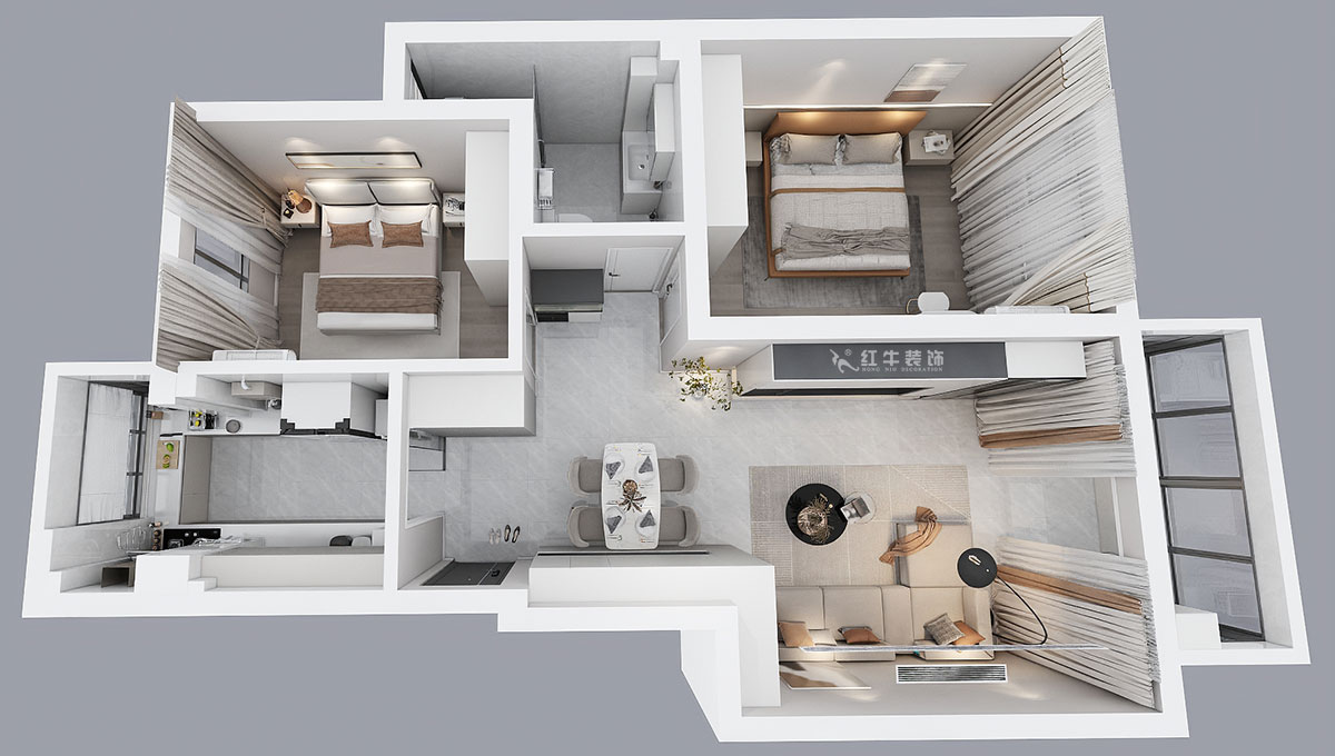 賈庭｜標營4號27棟4-707-88㎡-現代風格｜2室2廳1廚1衛｜老房裝修｜定制家｜全包10