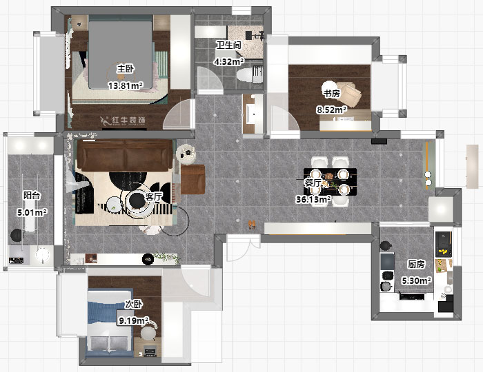 劉萍萍｜恒大林溪郡15-604-108㎡-現代簡約風格｜3室2廳1衛｜老房裝修｜定制家｜全包13