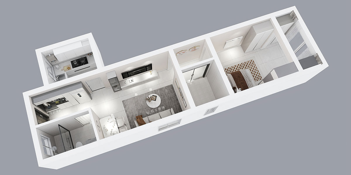 朱彥｜三條巷101-104-50㎡-簡約風(fēng)格｜1室1廳1衛(wèi)｜老房裝修｜定制家｜全包10萬｜00_04鳥瞰圖