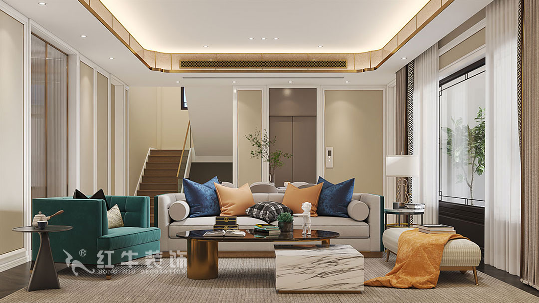 劉小勇｜雅園21-101-390㎡-現代奢華風格｜9室2廳6衛｜三層別墅裝修｜定制家｜全包｜04客餐廳1080x608