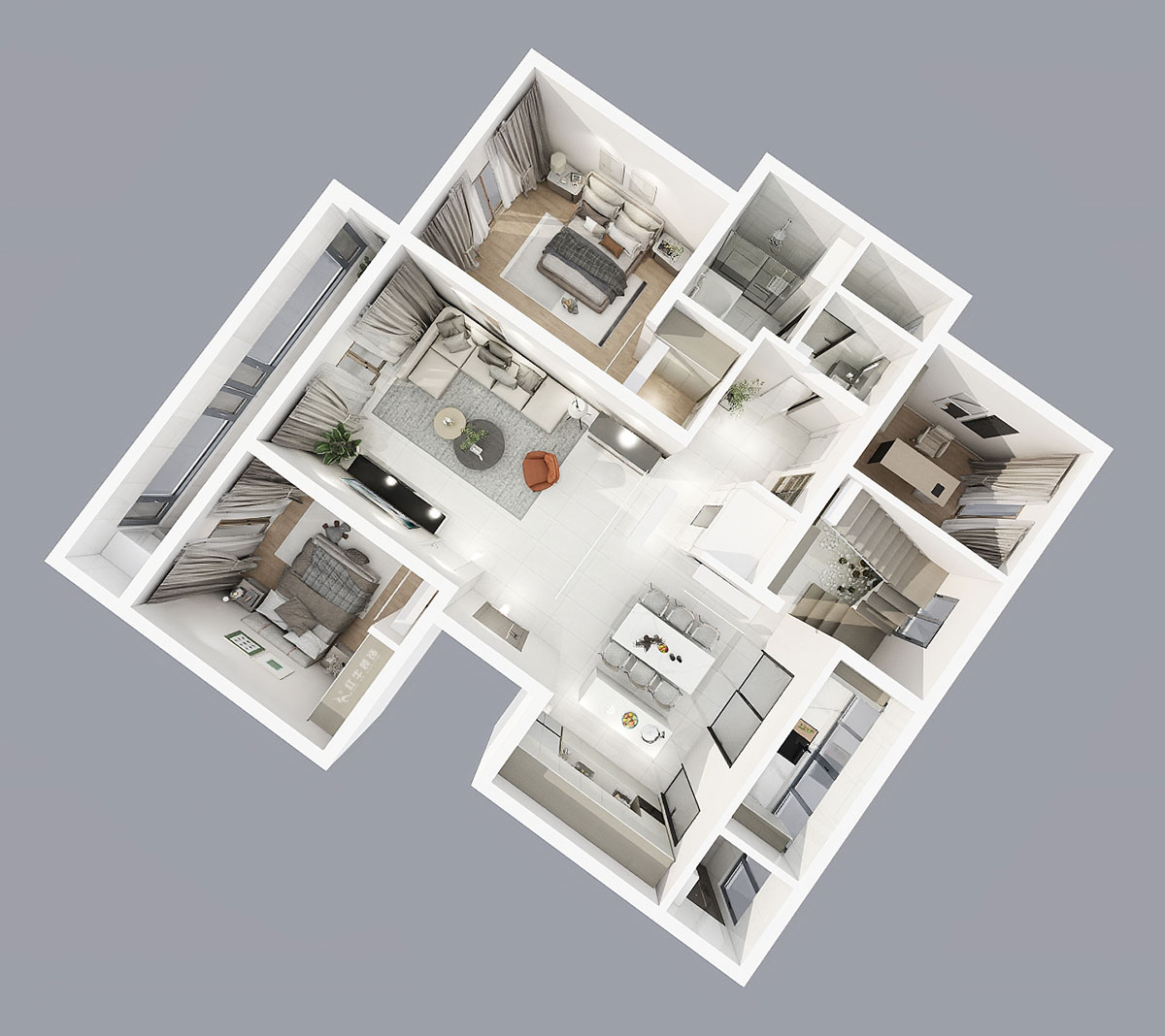 陸利民｜羊山湖14-502-160㎡+閣樓-現(xiàn)代風(fēng)格｜4室2廳2衛(wèi)｜新房裝修｜定制家｜全包31萬(wàn)｜00_05鳥(niǎo)瞰圖