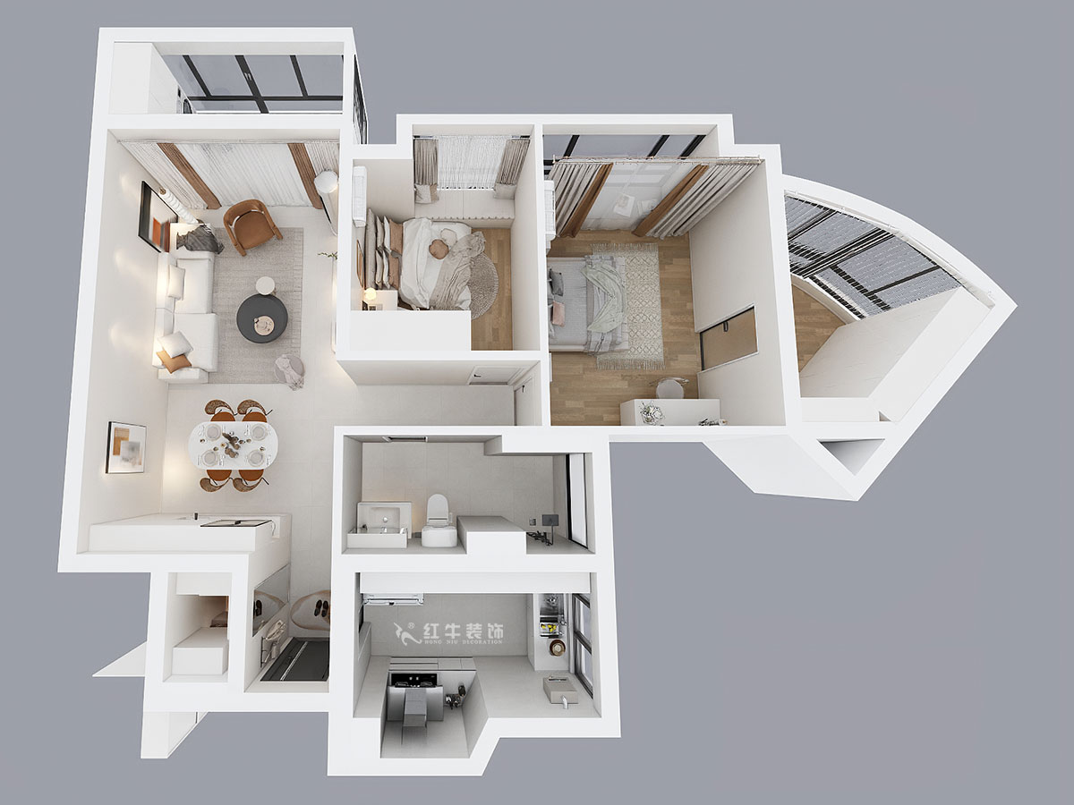 劉萍萍｜星雨華府26-1803-94㎡-簡約風格｜3室2廳1衛｜老房裝修｜定制家｜全包12