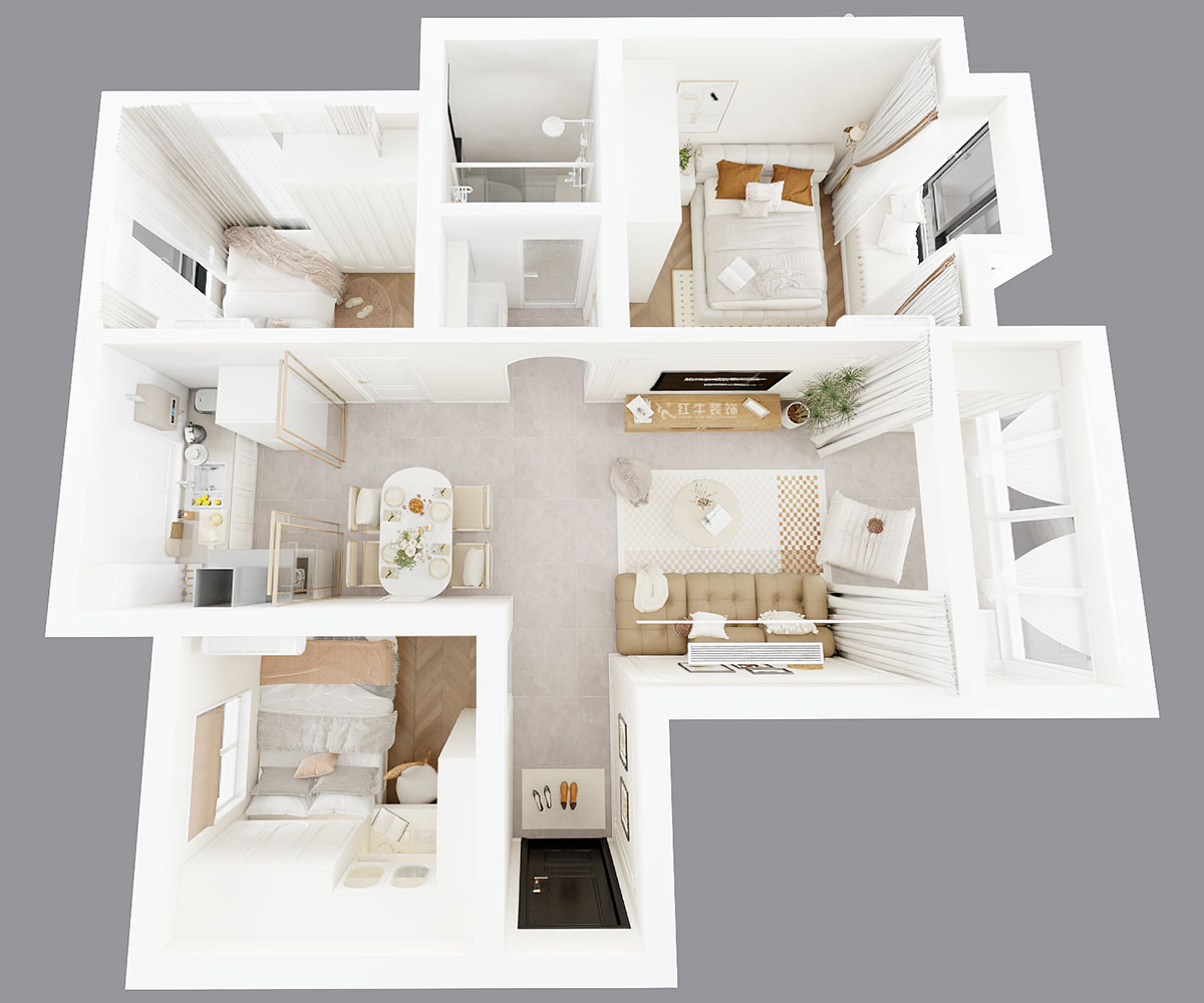 朱明琪｜招商蘭溪谷二期1-2-1104-75㎡-奶油風｜3室2廳1衛｜老房裝修｜定制家｜全包10