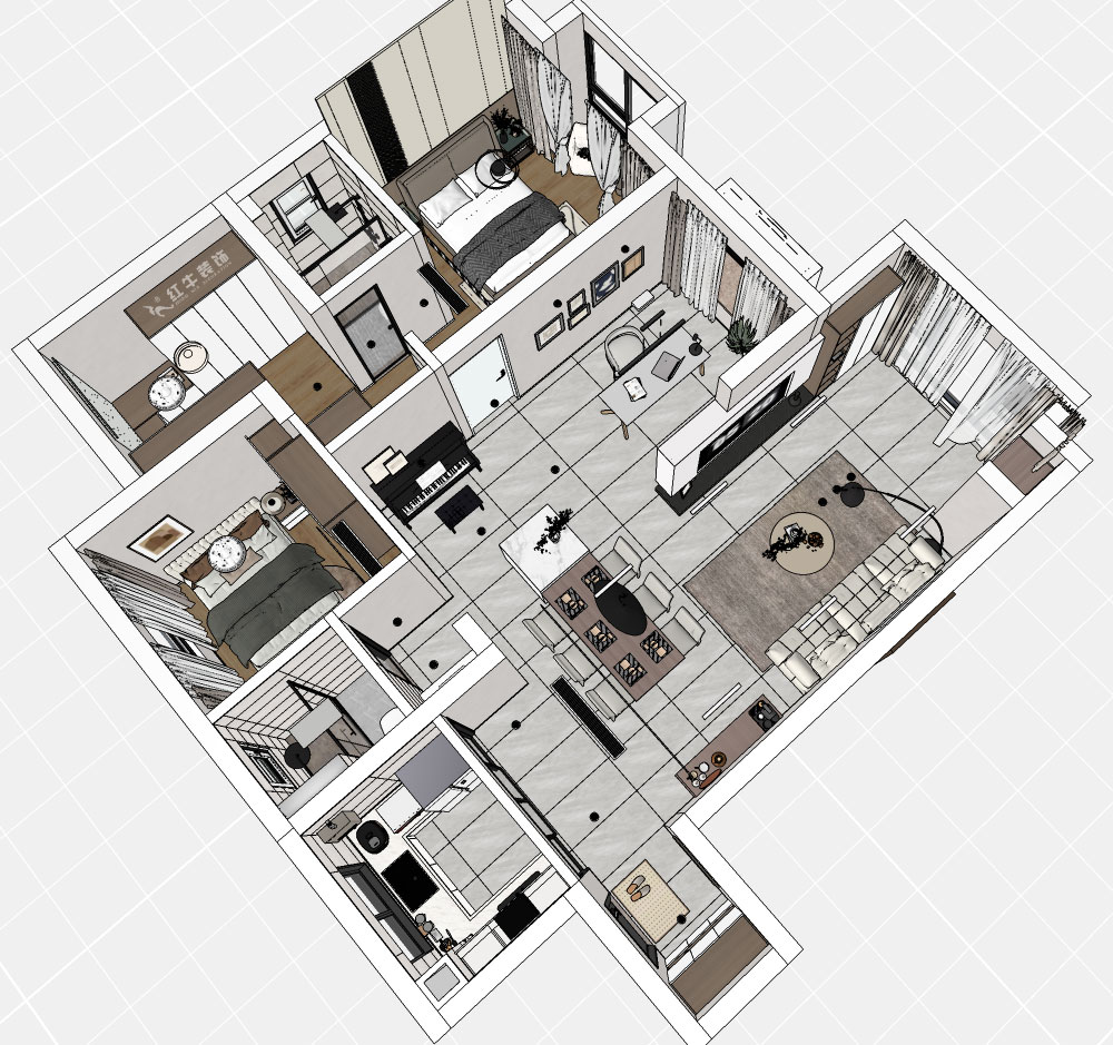 陸利民｜仙林首望城14-801-110㎡-現(xiàn)代風格｜3室2廳2衛(wèi)｜新房裝修｜半包10