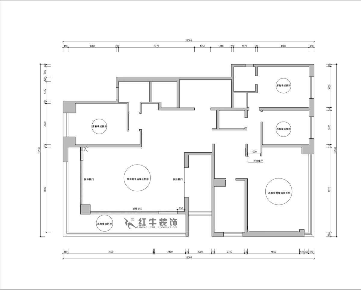 【實景案例】朱明琪|天鵝堡花園-280㎡-現代輕奢風格|3室2廳2衛|精裝修改造|改造家|全包30萬|00_01原始結構圖