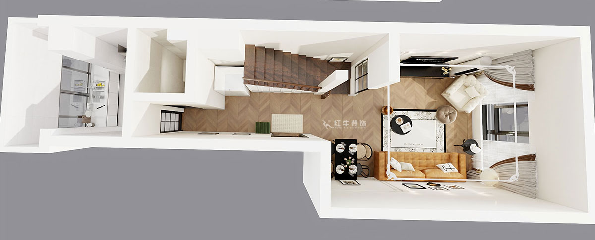 吳波｜翠屏國際香樟苑-7-404-124㎡-現代風格｜3室2廳2衛｜二手房裝修｜定制家｜全包17萬｜00_07一層鳥瞰圖