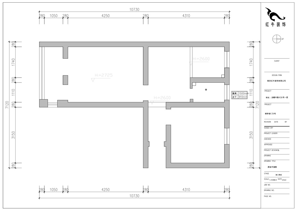 朱明琪｜碑亭巷139號(hào)2-503-57㎡-現(xiàn)代風(fēng)格｜2室1廳1衛(wèi)｜老房改造｜定制家｜全包12萬｜00_01原始結(jié)構(gòu)圖