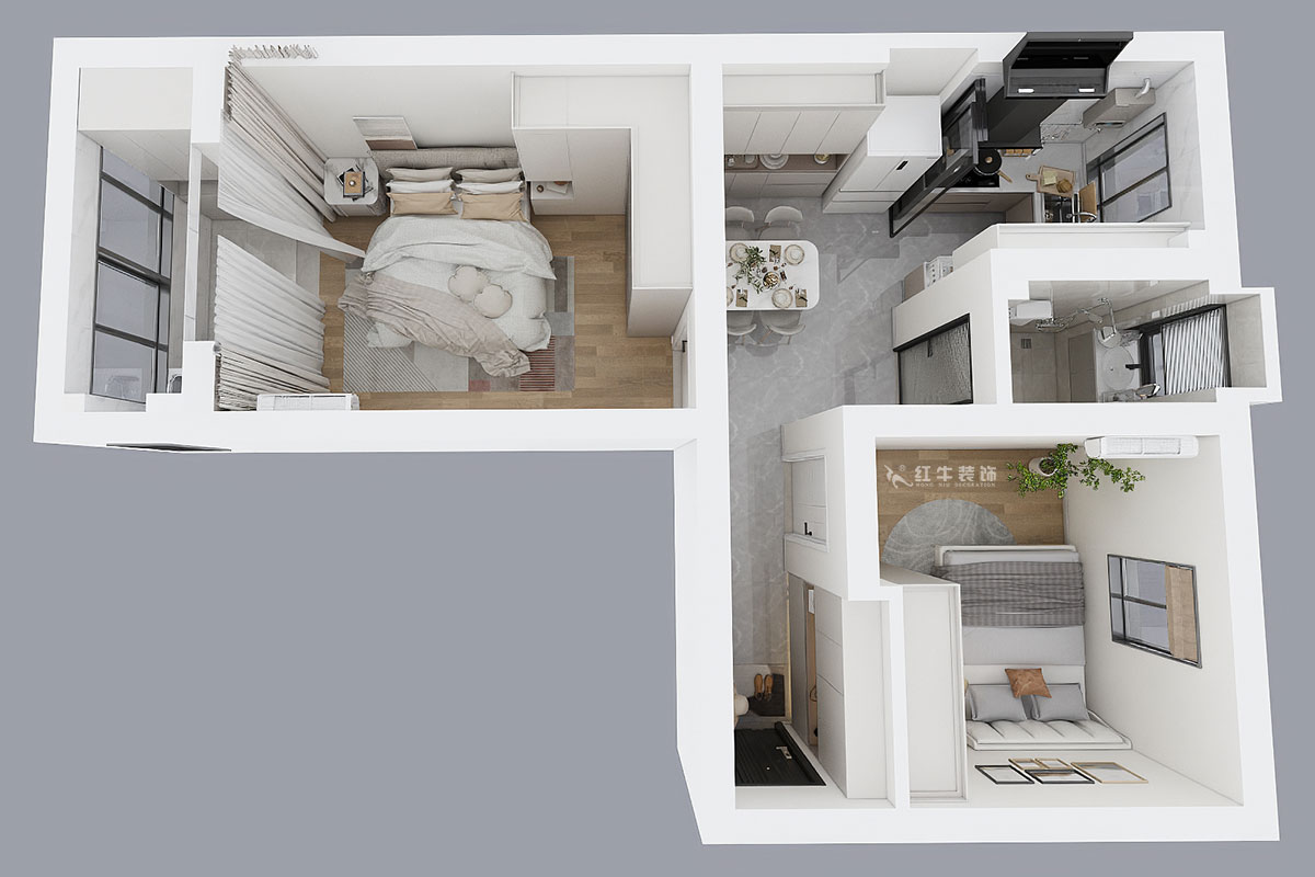 朱明琪｜碑亭巷139號(hào)2-503-57㎡-現(xiàn)代風(fēng)格｜2室1廳1衛(wèi)｜老房改造｜定制家｜全包12萬｜00_04鳥瞰圖