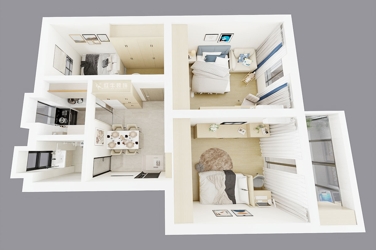 劉小勇｜東井二村524-505-72㎡-現代簡約風格｜3室1廳1衛｜老房裝修｜定制家｜全包15