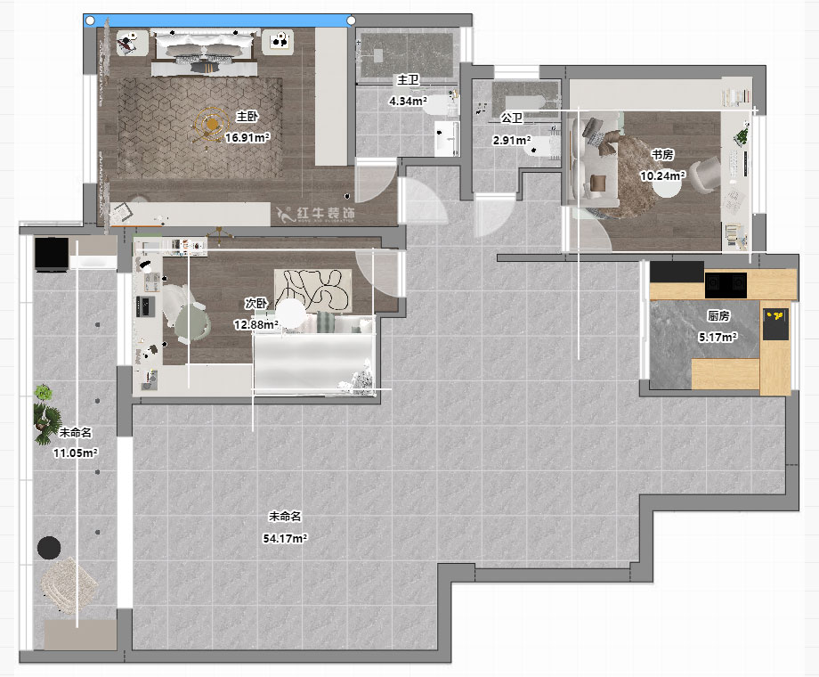 賈庭｜陽光聚寶山莊臻園28-2-304-128㎡-現代風格｜3室2廳1廚2衛｜老房裝修｜定制家｜全包15