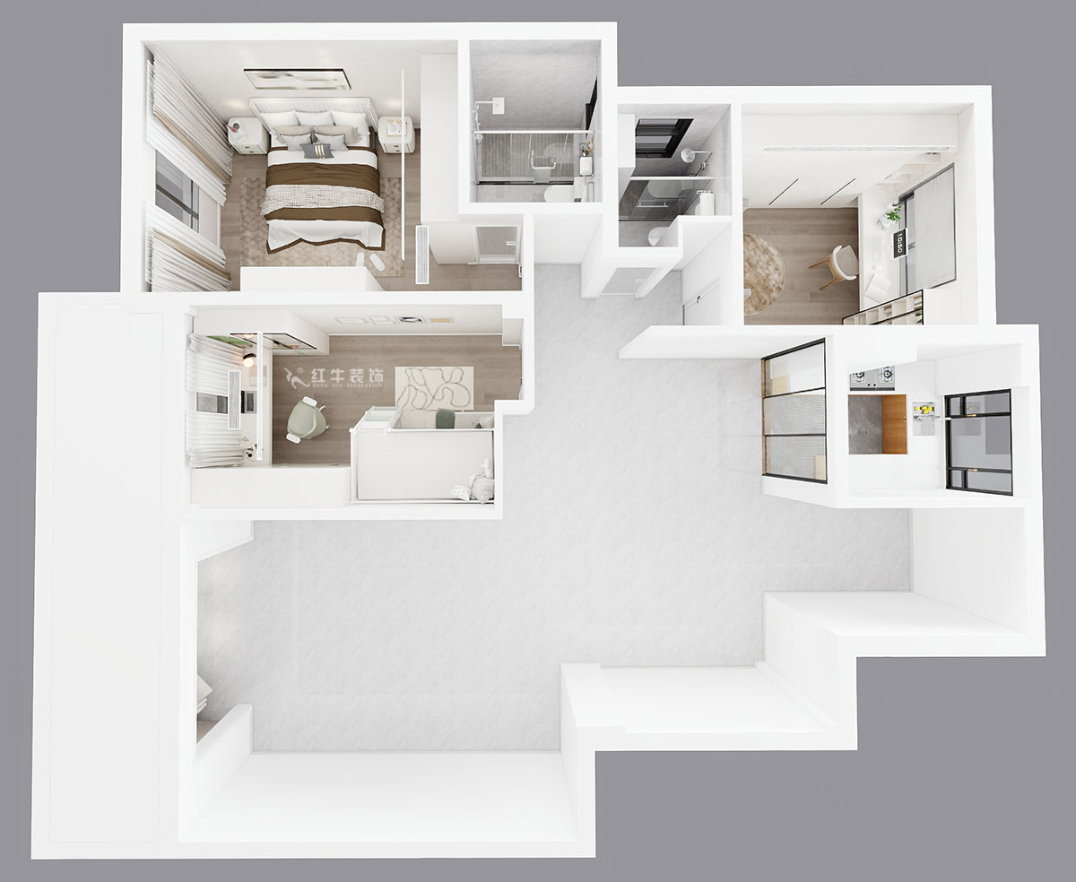 賈庭｜陽光聚寶山莊臻園28-2-304-128㎡-現代風格｜3室2廳1廚2衛｜老房裝修｜定制家｜全包15