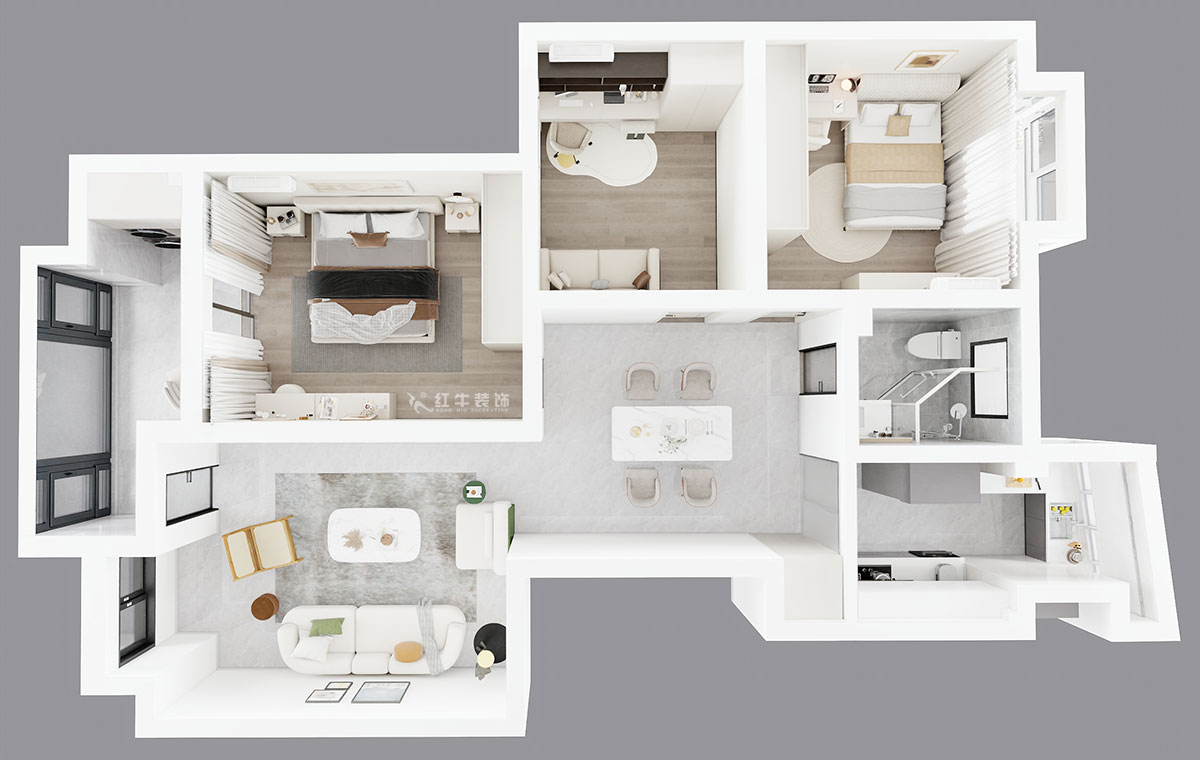 劉萍萍｜龍翔鳴翠苑17-702-112㎡-現代簡約風格｜3室2廳1衛｜老房裝修｜定制家｜全包14