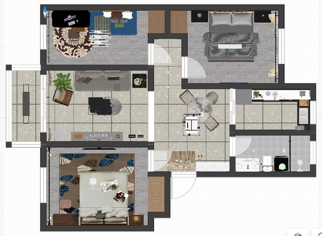 魏利利｜明故宮9號3-402-90㎡-現代簡約風格｜3室2廳1衛｜老房改造｜定制家｜全包11