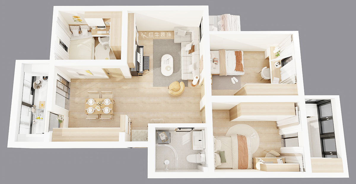 顧娟｜童衛路6號南農大73-203-95㎡-現代風格｜3室2廳1衛｜舊房裝修｜定制家｜全包13