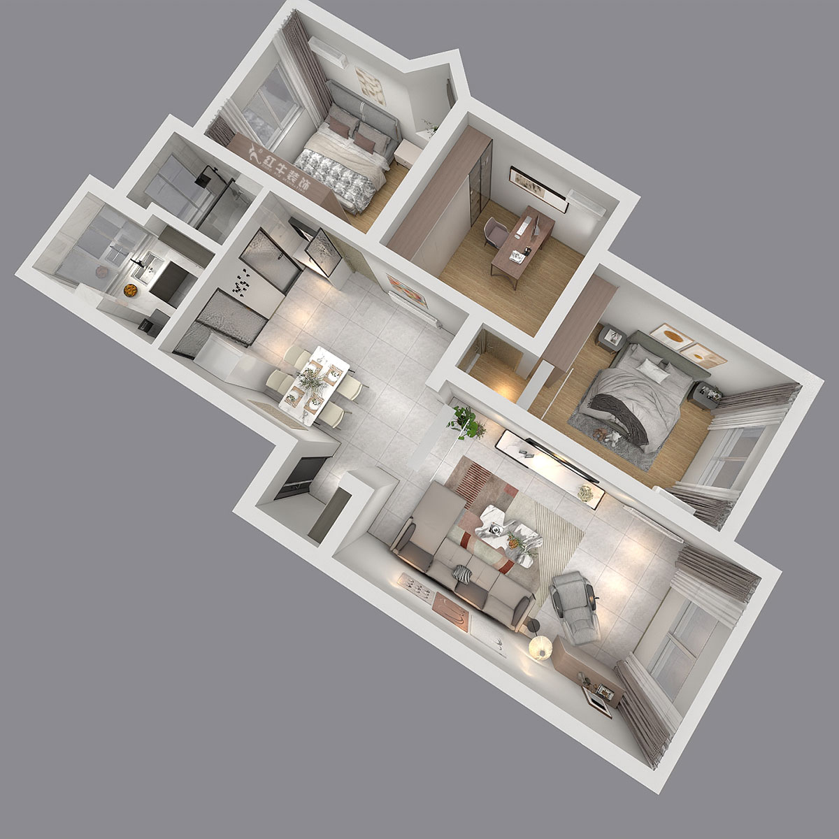 陸利民｜金城花園2-201-98㎡-現代風格｜3室2廳1衛｜舊房裝修｜定制家｜全包13