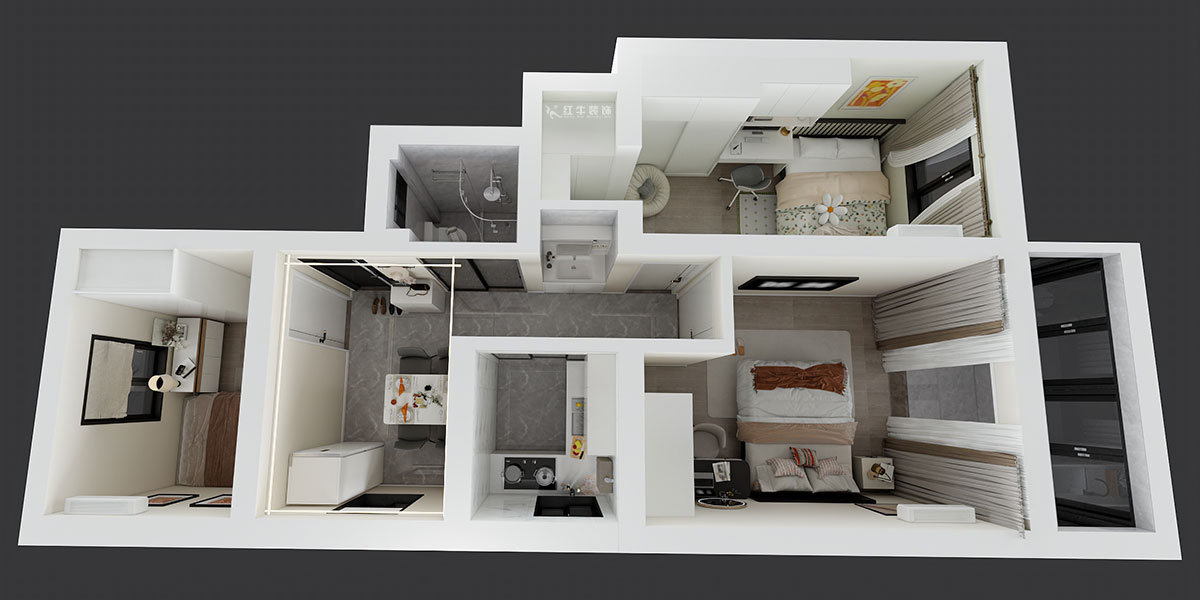 賈庭｜中山門小區(qū)12-401-65㎡-現(xiàn)代風格｜3室1廳1廚1衛(wèi)｜老房裝修｜定制家｜全包9