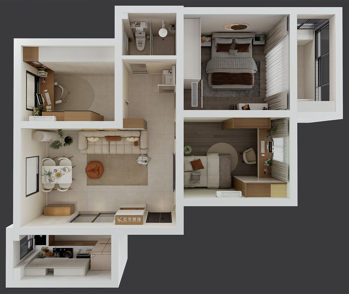 賈庭｜寧康苑24-301-78㎡-現代風格｜3室1廳1廚1衛｜老房裝修｜定制家｜全包11