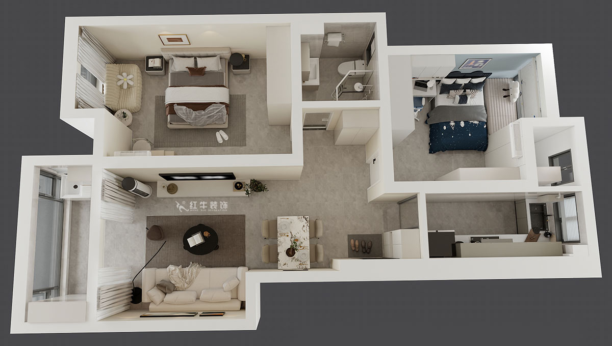 賈庭｜萬達紫金明珠20-3-606-86㎡-現代風格｜2室2廳1廚1衛｜老房裝修｜定制家｜全包11