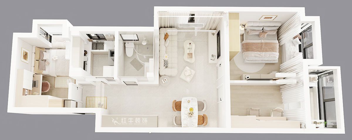 顧娟｜觀泓雅苑b3-801-85㎡-現代簡約風格｜3室2廳1衛｜舊房裝修｜定制家｜全包12