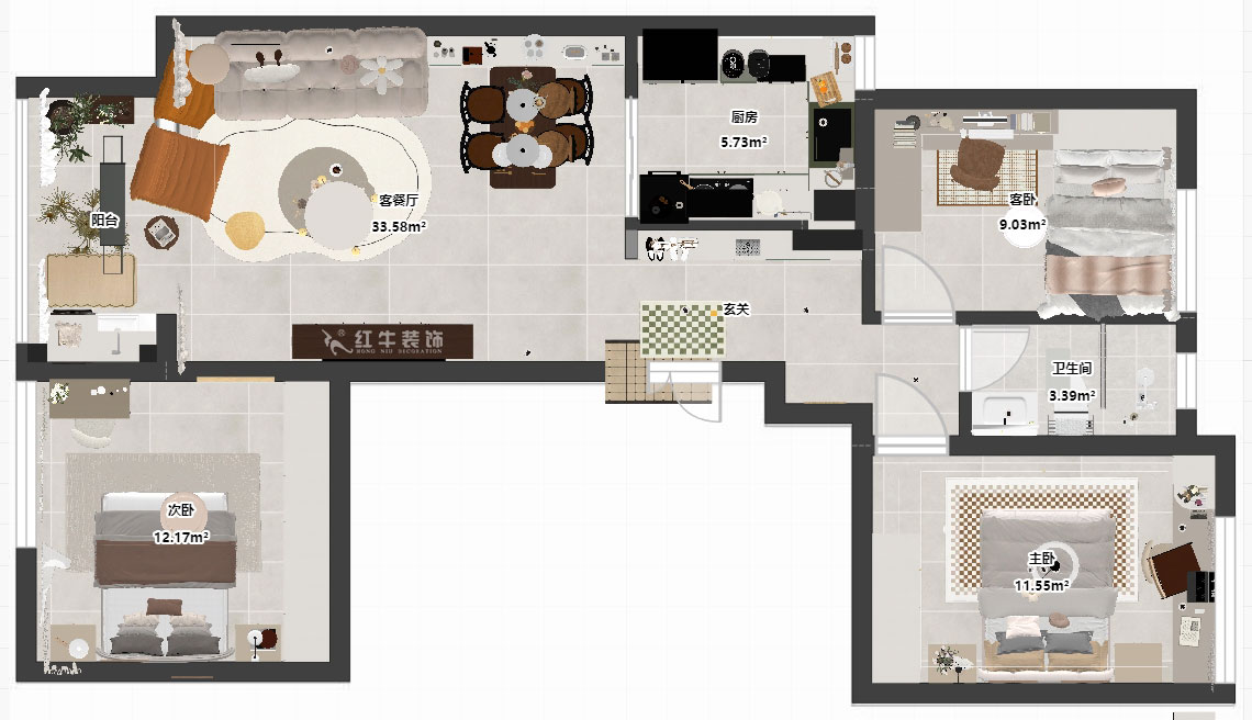 劉小勇｜翠屏誠園26-1002-95㎡-現代簡約風格｜3室2廳1衛｜老房裝修｜定制家｜全包12
