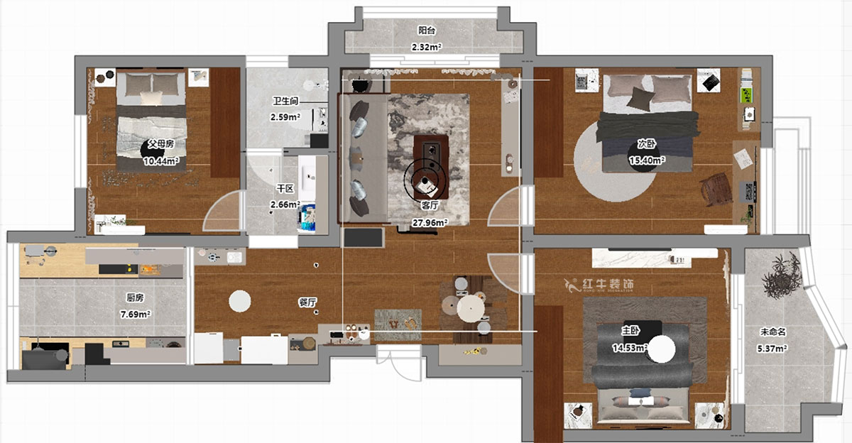 賈庭｜石城家園5-501-101㎡-新中式風格｜2室2廳1廚1衛｜老房裝修｜定制家｜全包13